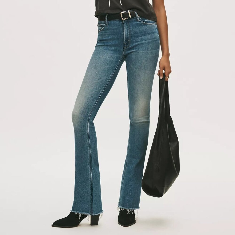 Anthropologie MOTHER Runaway Fray Mid-Rise Bootcut Jeans Size 25